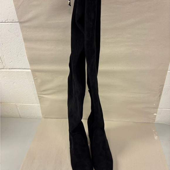 Vepose Black Over the Knee Boots with Block Heel Size 10 - Picture 4 of 6